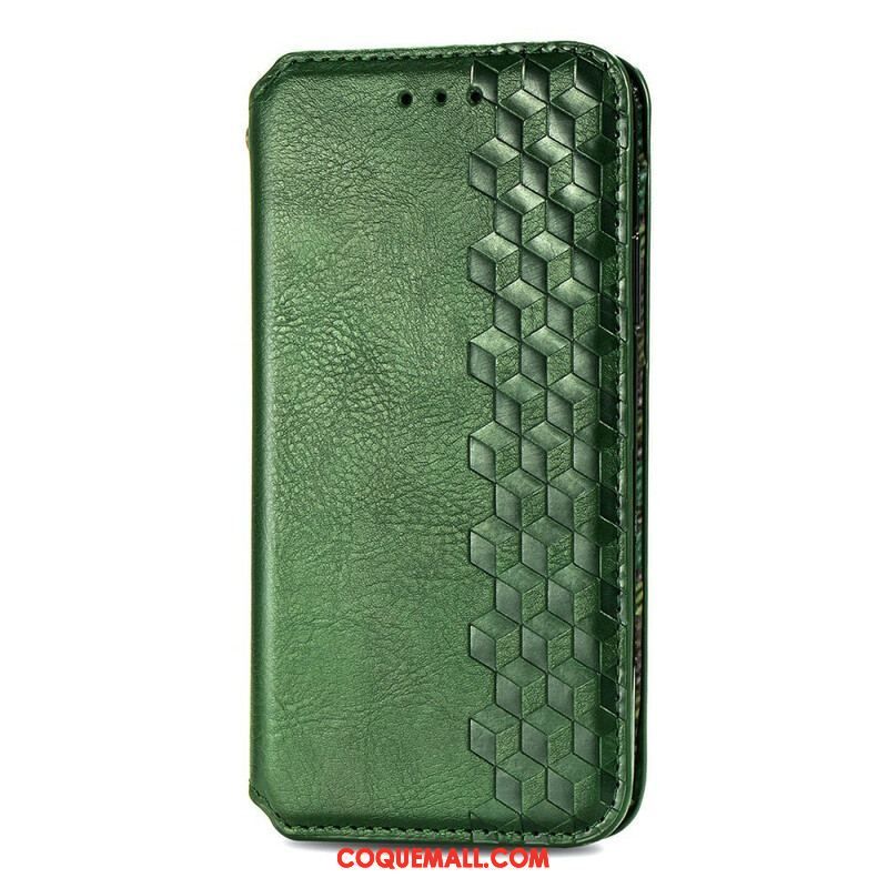 Flip Cover Samsung Galaxy S21 FE Effet Cuir Texture Diamant