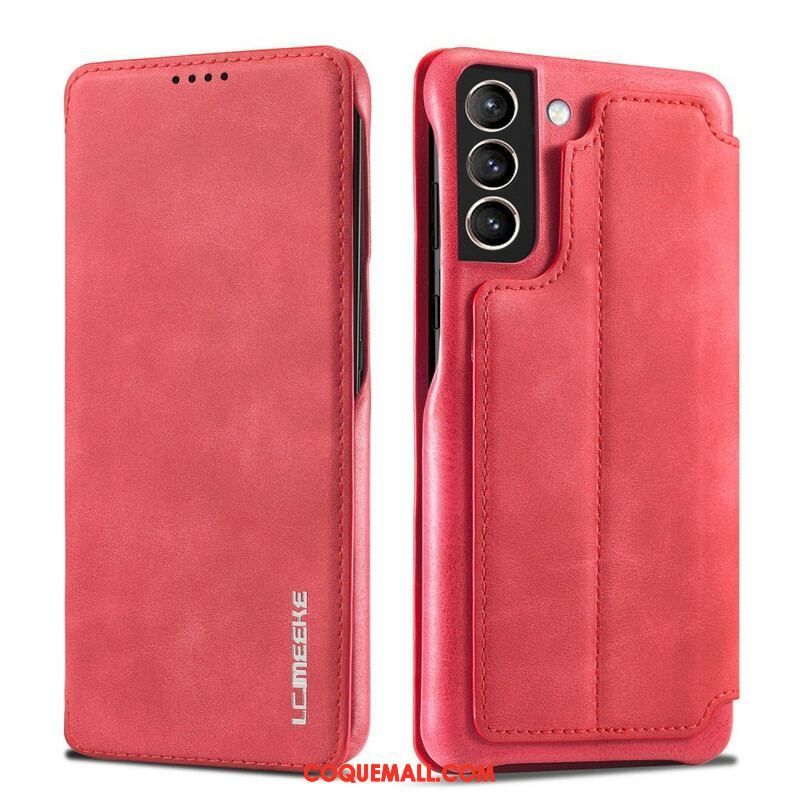 Flip Cover Samsung Galaxy S21 FE LC.IMEEKE Effet Cuir