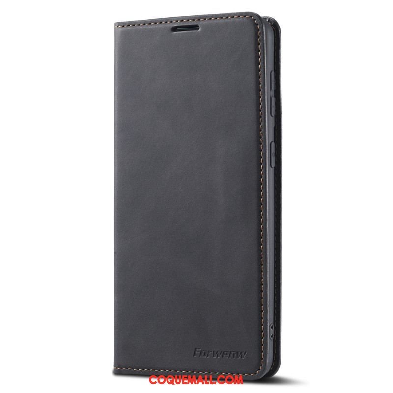 Flip Cover Samsung Galaxy S22 5G Effet Cuir FORWENW