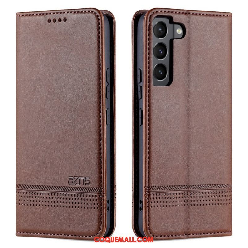 Flip Cover Samsung Galaxy S22 5G Style Cuir AZNS