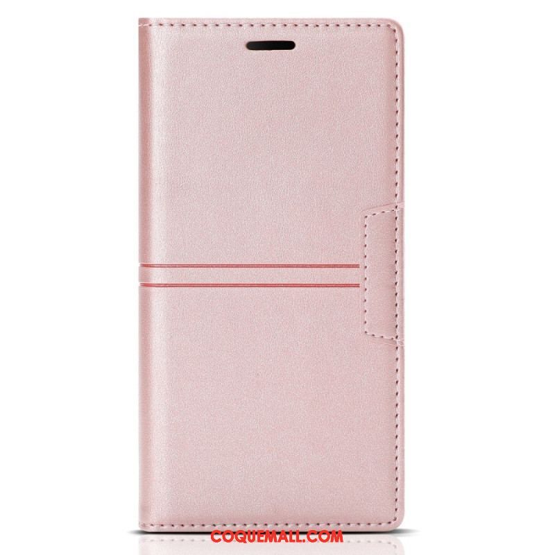 Flip Cover Samsung Galaxy S22 5G Style Cuir Couture Fermoir Magnétique