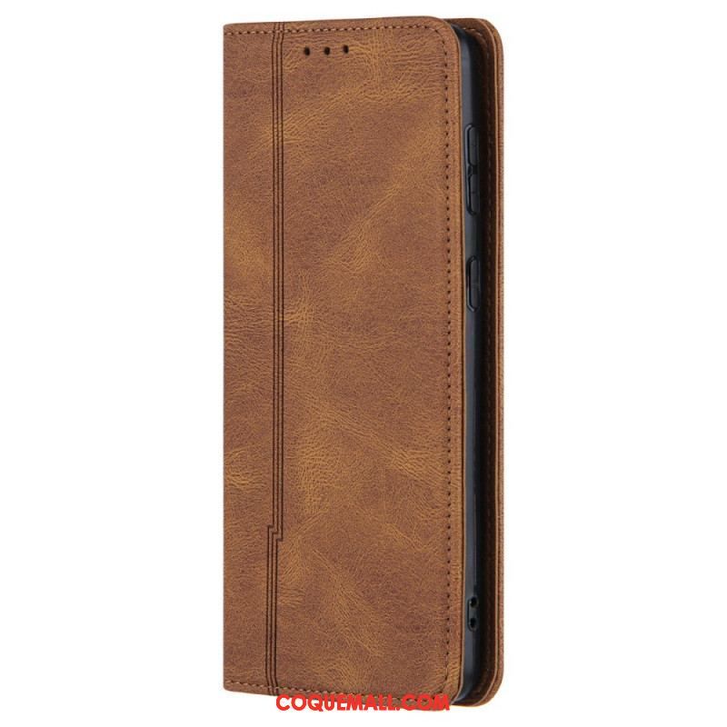 Flip Cover Samsung Galaxy S22 Style Cuir Ligne