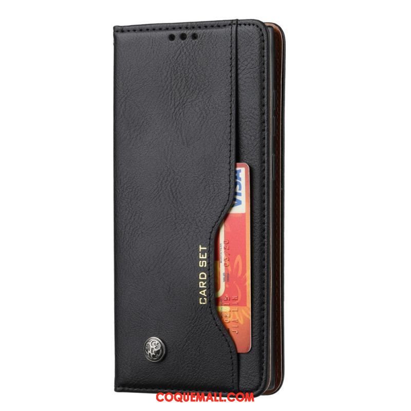 Flip Cover Samsung Galaxy S22 Ultra 5G Simili Cuir Porte-Cartes