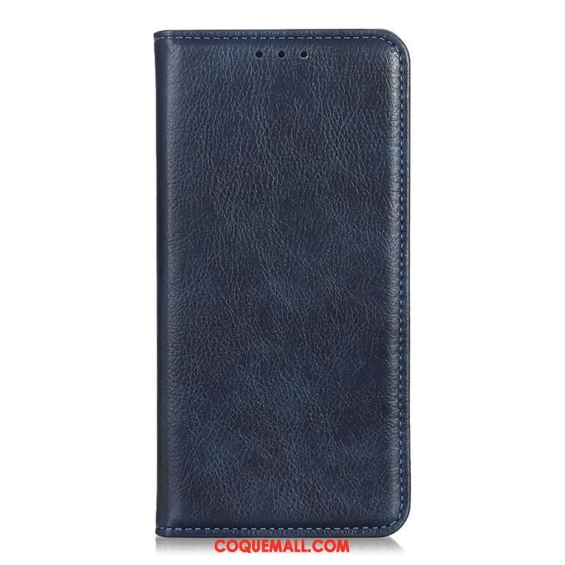 Flip Cover Samsung Galaxy S23 5G Cuir Fendu Litchi