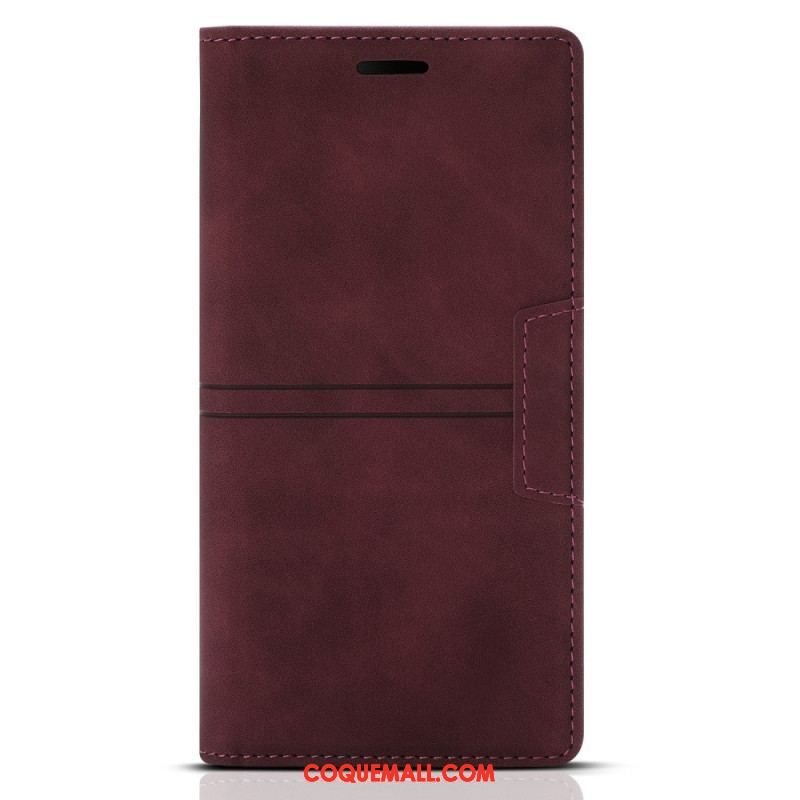 Flip Cover Samsung Galaxy S23 5G Style Cuir Couture Fermoir Magnétique