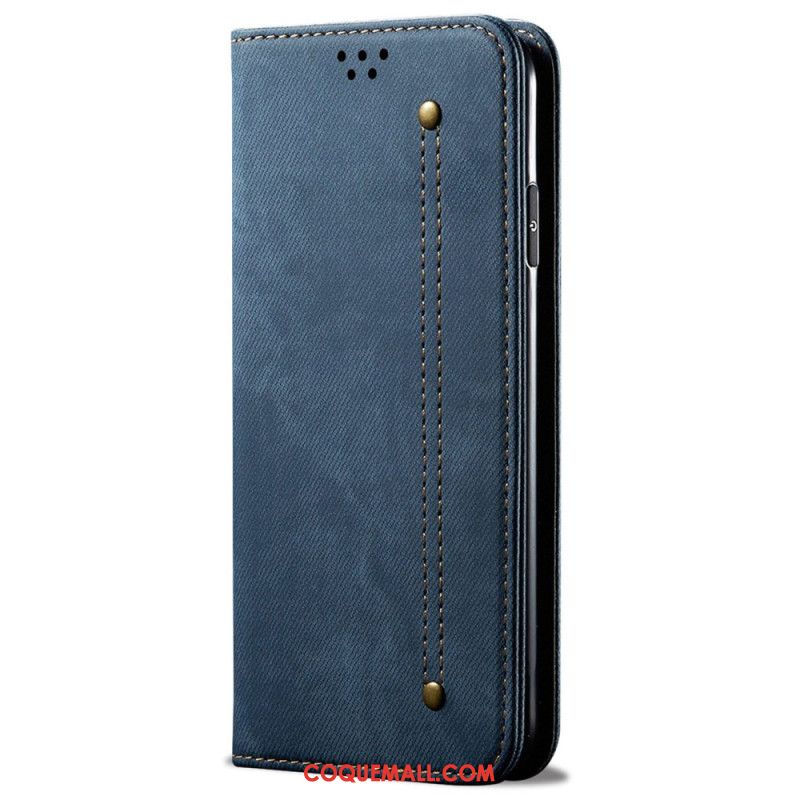 Flip Cover Samsung Galaxy S24 FE Tissu Jeans