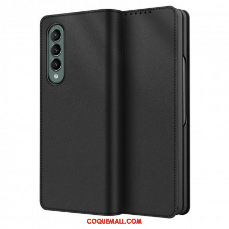 Flip Cover Samsung Galaxy Z Fold 3 5G Skin-Touch Cuir Fendu