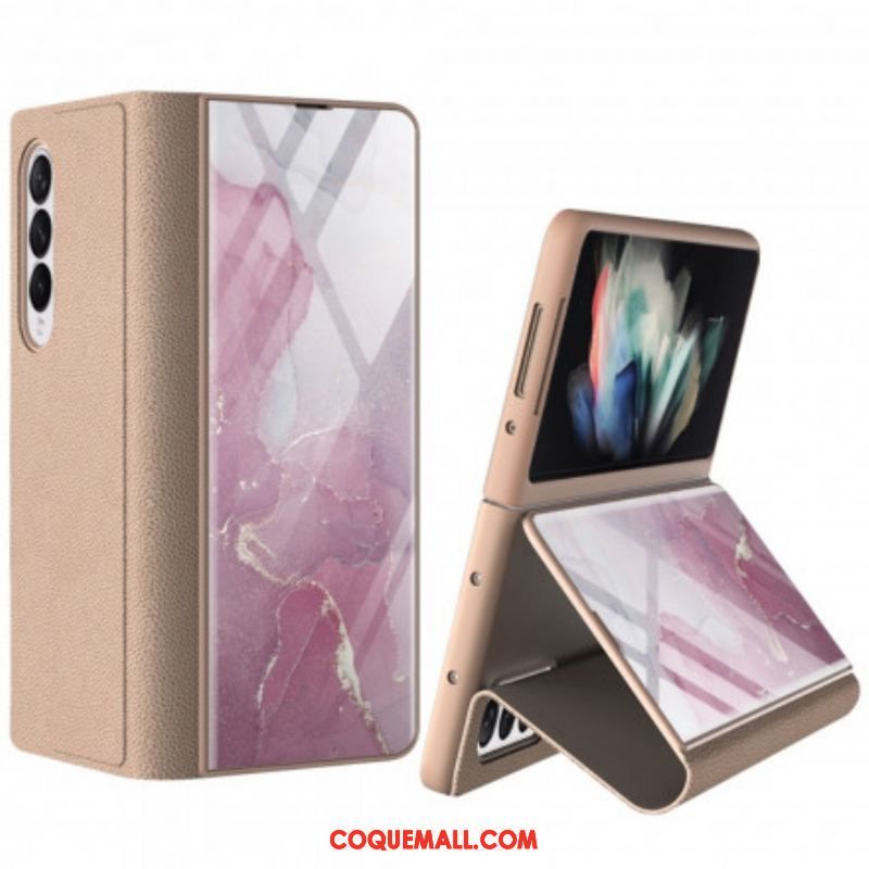 Flip Cover Samsung Galaxy Z Fold 3 5G Verre Trempé Marbre GKK