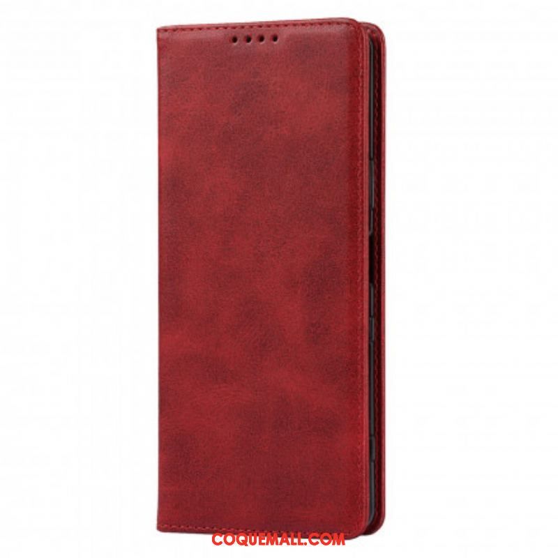 Flip Cover Sony Xperia 1 III Cuir Véritable Classique