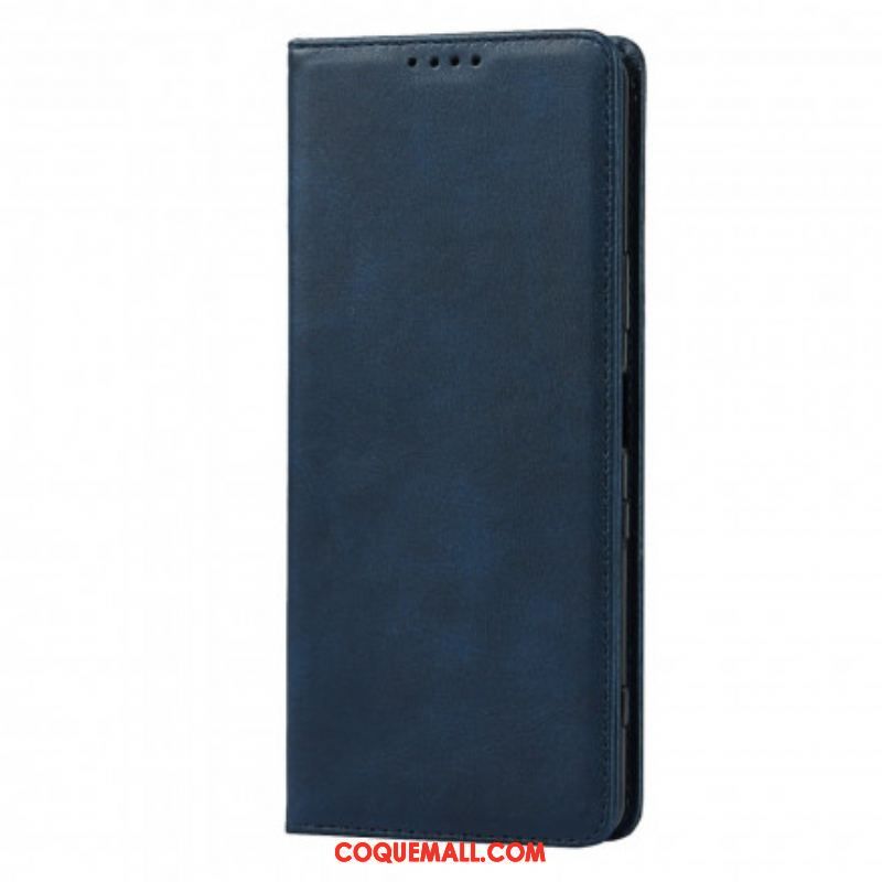 Flip Cover Sony Xperia 1 III Cuir Véritable Classique