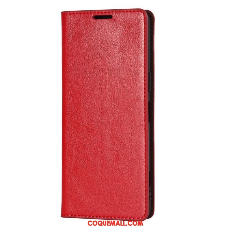 Flip Cover Sony Xperia 1 IV Véritable Cuir