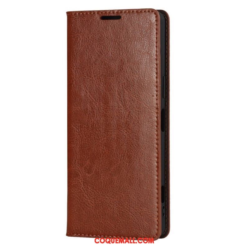 Flip Cover Sony Xperia 1 IV Véritable Cuir