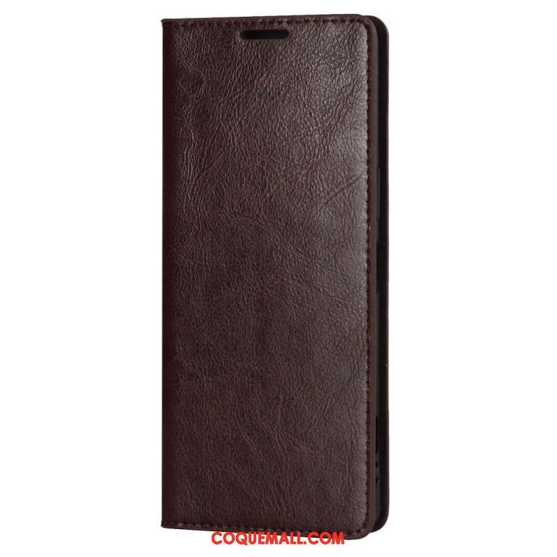 Flip Cover Sony Xperia 1 IV Véritable Cuir