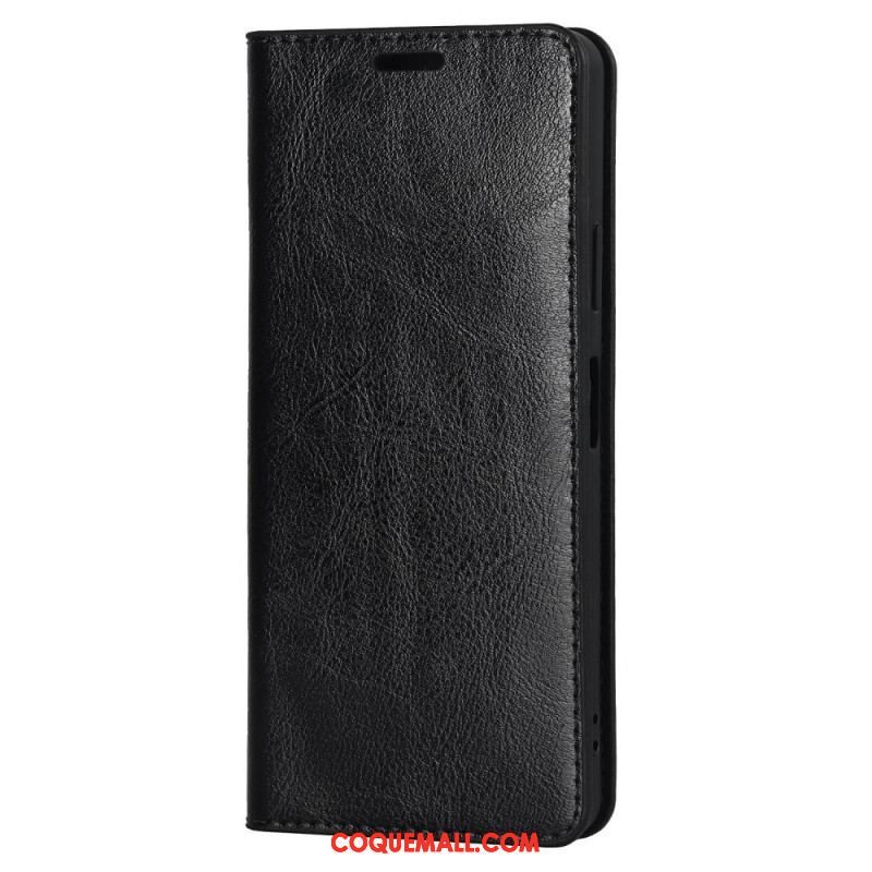 Flip Cover Sony Xperia 10 IV Cuir Véritable