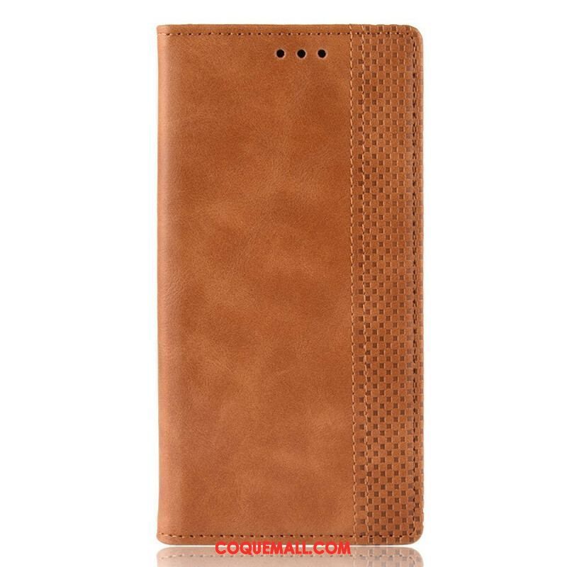 Flip Cover Sony Xperia 5 II Effet Cuir Vintage Stylisé