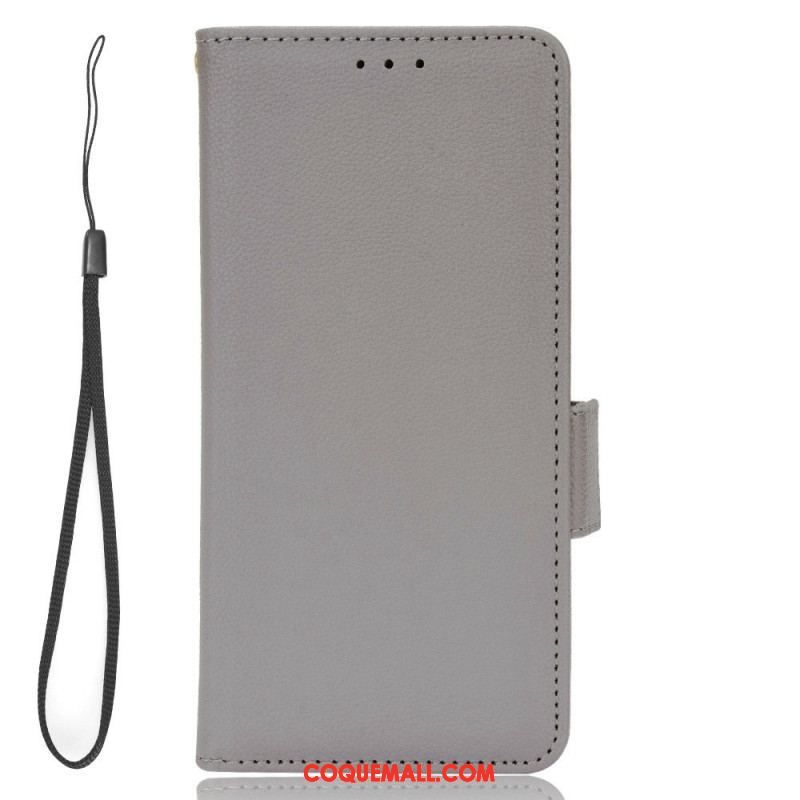 Flip Cover Xiaomi 12T / 12T Pro Effet Cuir avec Lanière