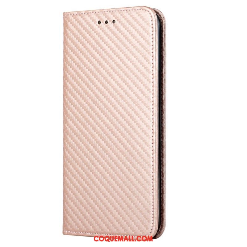 Flip Cover Xiaomi 12T / 12T Pro Fibre Carbone avec Lanière