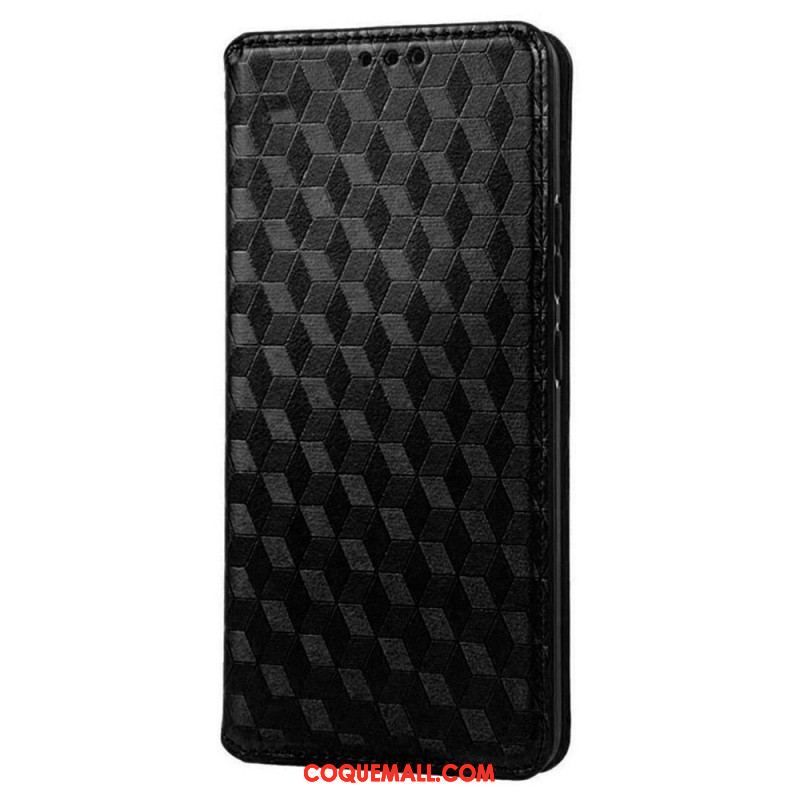 Flip Cover Xiaomi Redmi A1 Effet Cuir Cubes 3D