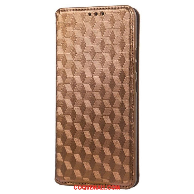 Flip Cover Xiaomi Redmi A1 Effet Cuir Cubes 3D