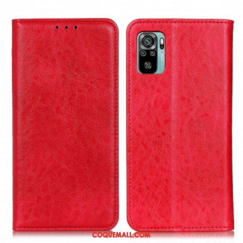 Flip Cover Xiaomi Redmi Note 10/10S/Poco M5s Effet Cuir Texturé