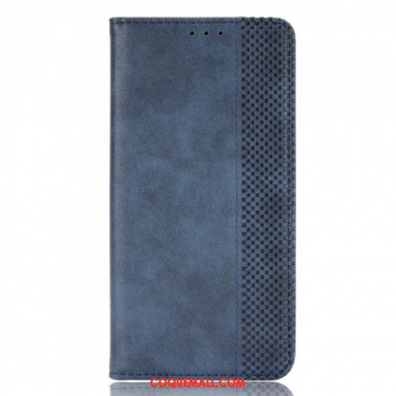 Flip Cover Xiaomi Redmi Note 10/10S/Poco M5s Effet Cuir Vintage Stylisé