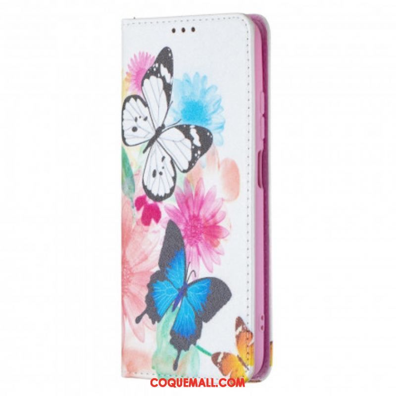 Flip Cover Xiaomi Redmi Note 10/10S/Poco M5s Papillons Colorés