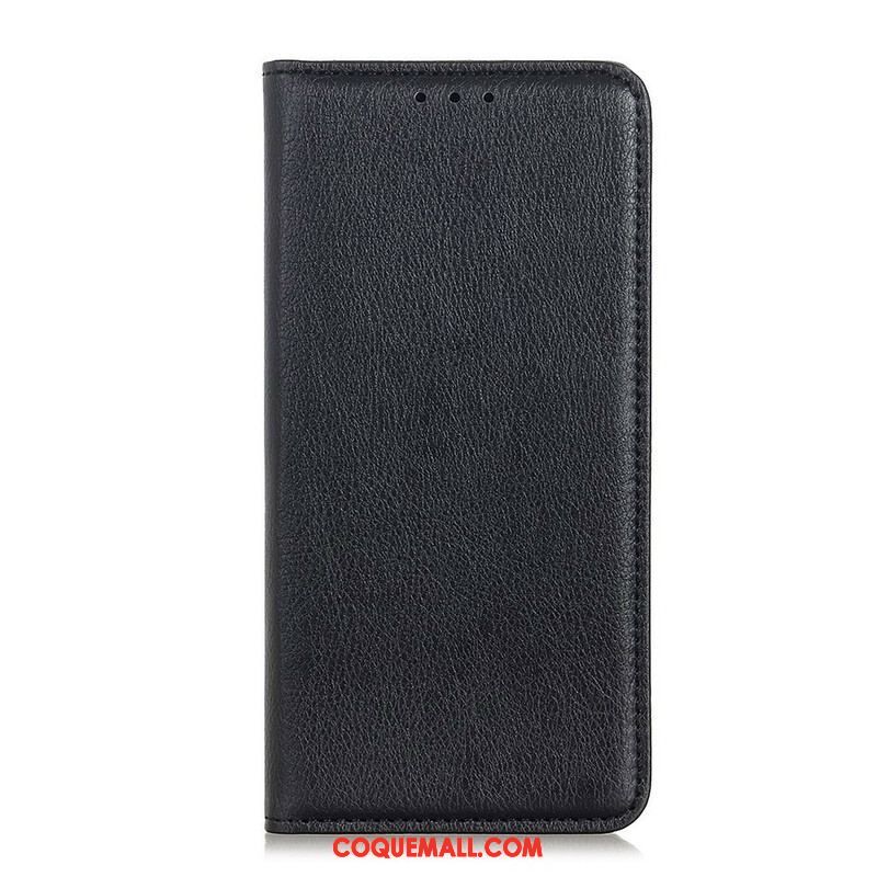 Flip Cover Xiaomi Redmi Note 10 5G / Poco M3 Pro 5G Cuir Litchi Fendu Texture