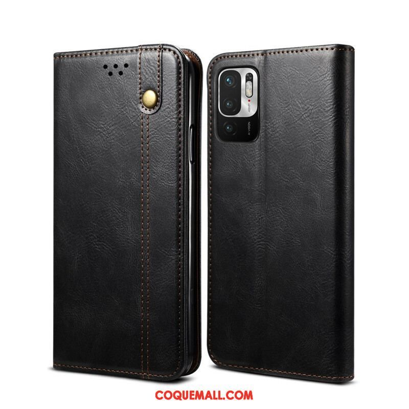 Flip Cover Xiaomi Redmi Note 10 5G / Poco M3 Pro 5G Simili Cuir Ciré