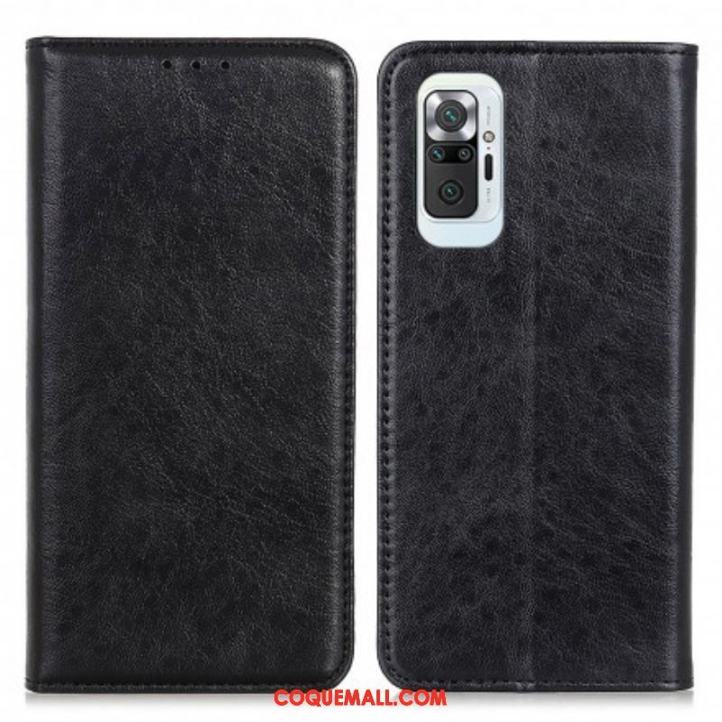 Flip Cover Xiaomi Redmi Note 10 Pro Cuir Fendu Texturé