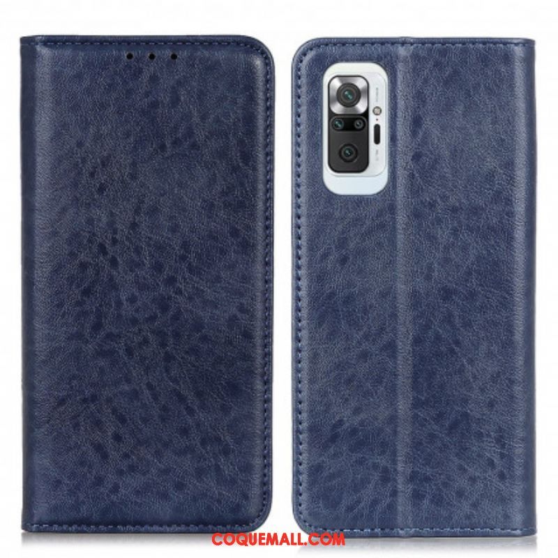 Flip Cover Xiaomi Redmi Note 10 Pro Cuir Fendu Texturé