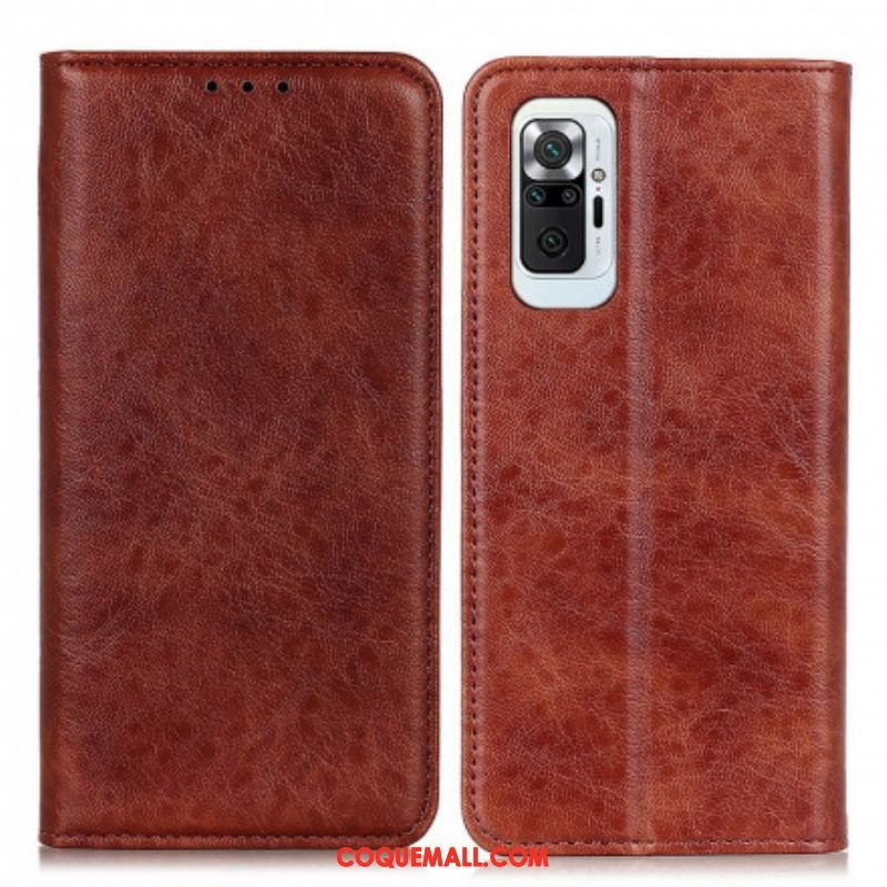 Flip Cover Xiaomi Redmi Note 10 Pro Cuir Fendu Texturé