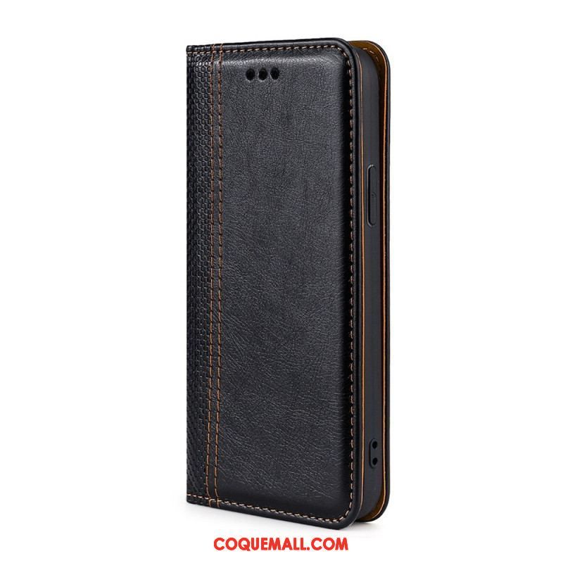 Flip Cover Xiaomi Redmi Note 10 Pro Cuir Litchi Fendu Coutures