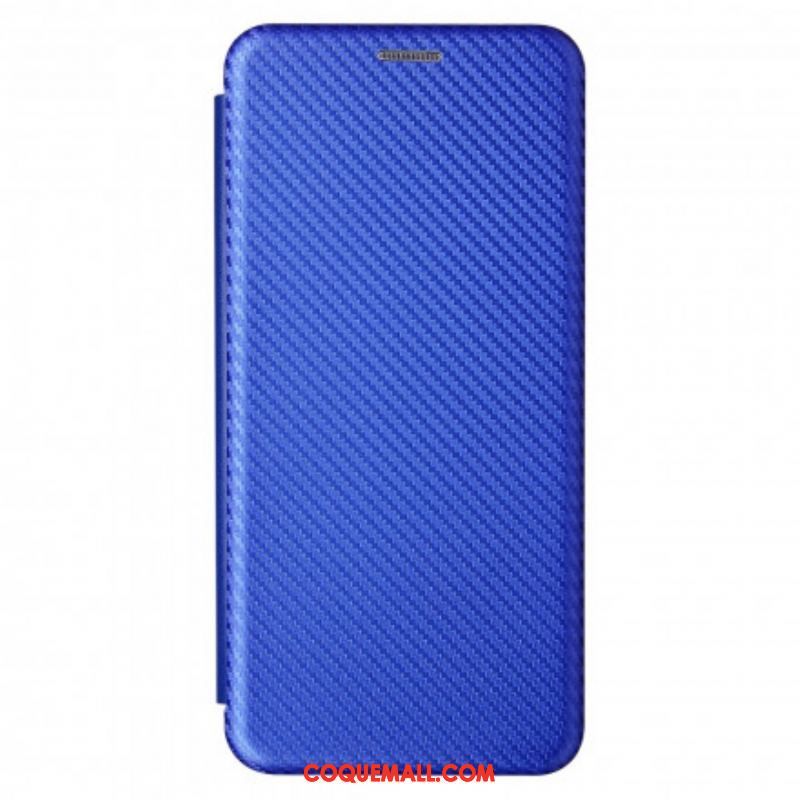 Flip Cover Xiaomi Redmi Note 10 Pro Fibre Carbone avec Anneau Support