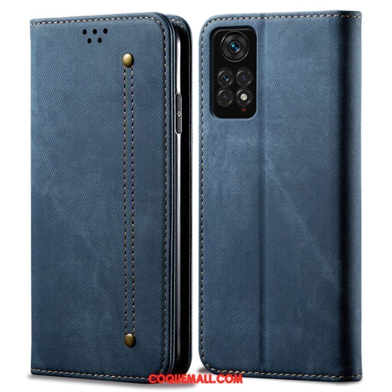 Flip Cover Xiaomi Redmi Note 11 Pro / Note 11 Pro 5G Tissu Jeans