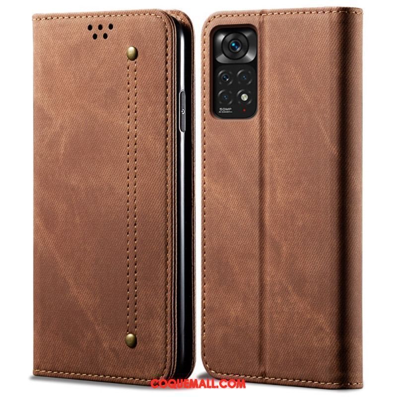 Flip Cover Xiaomi Redmi Note 11 Pro / Note 11 Pro 5G Tissu Jeans