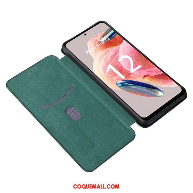 Flip Cover Xiaomi Redmi Note 12 4G Fibre Carbone