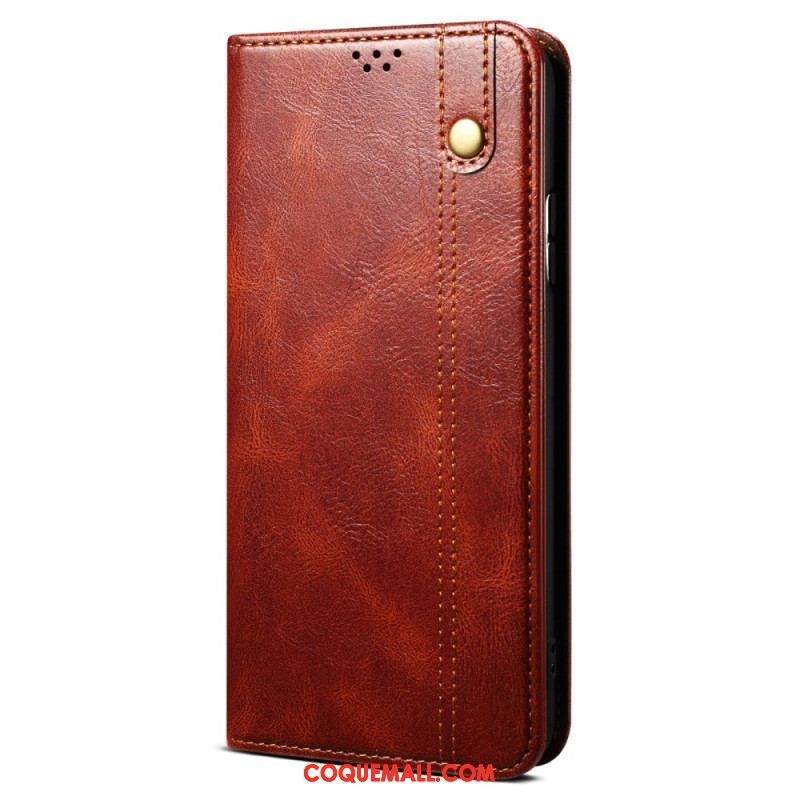 Flip Cover Xiaomi Redmi Note 12/Poco X5 5G Simili Cuir Ciré