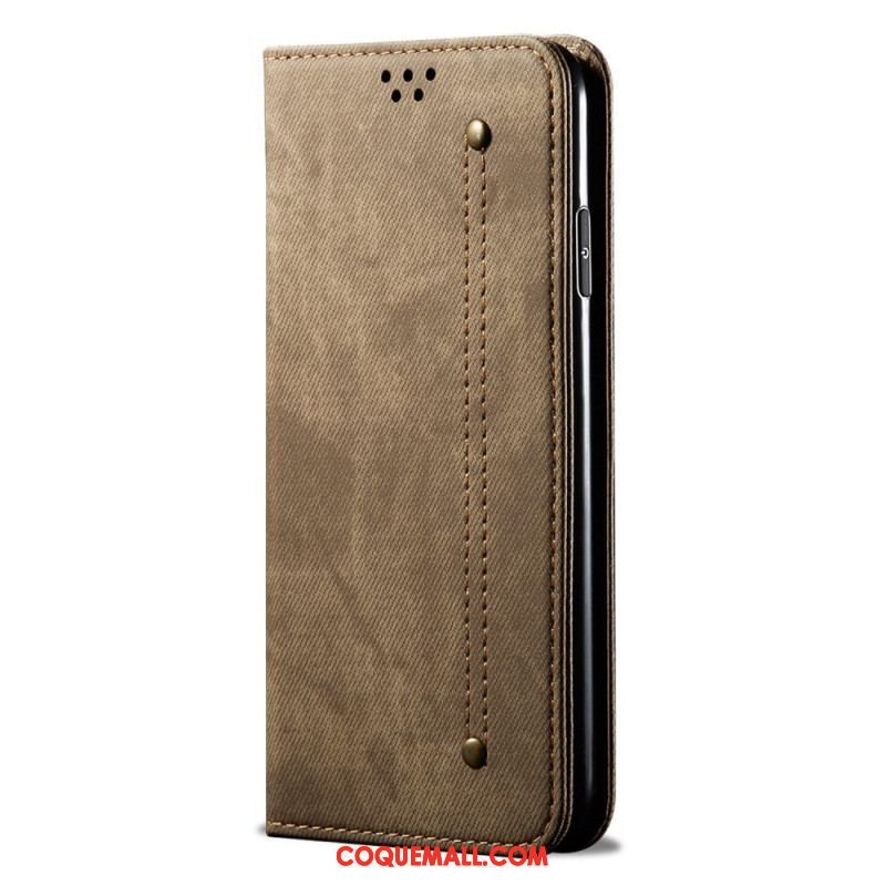 Flip Cover Xiaomi Redmi Note 12 Pro Plus Tissu Jeans