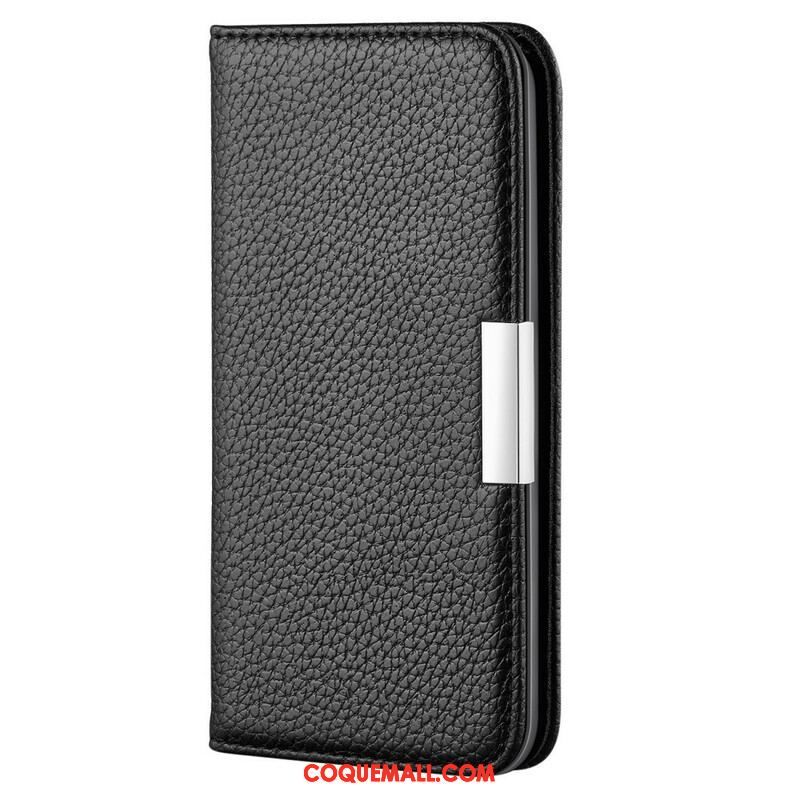 Flip Cover iPhone 13 Mini Simili Cuir Litchi Ultra Chic