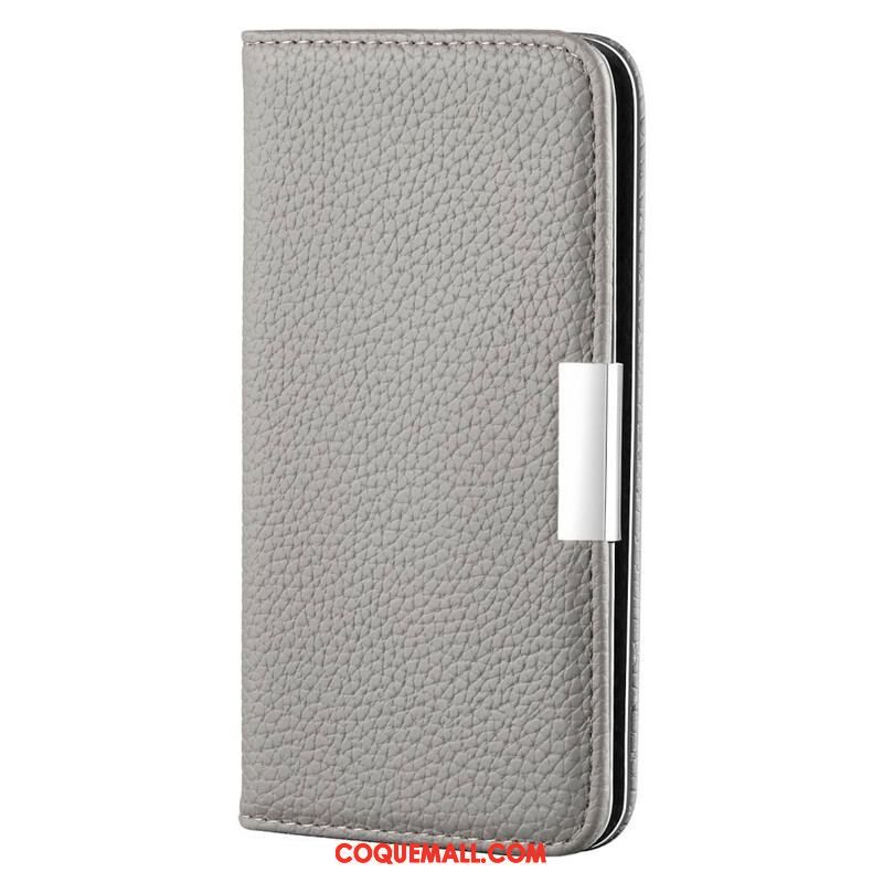 Flip Cover iPhone 13 Mini Simili Cuir Litchi Ultra Chic