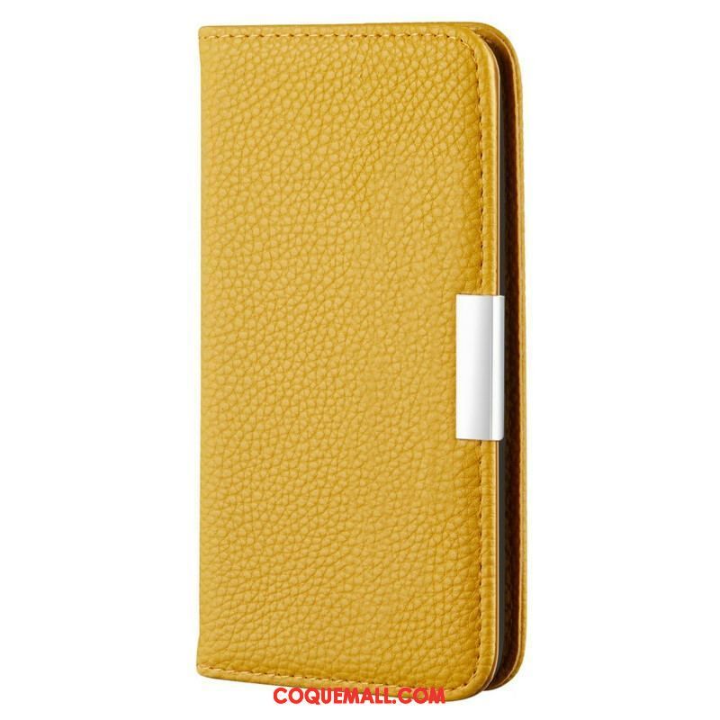 Flip Cover iPhone 13 Mini Simili Cuir Litchi Ultra Chic