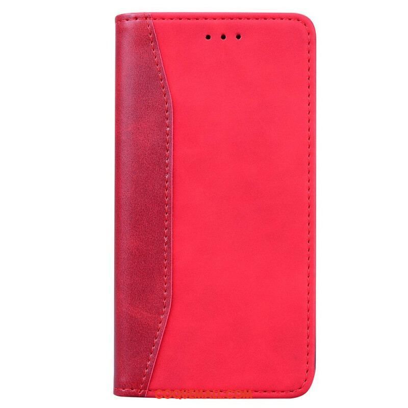 Flip Cover iPhone 13 Pro Effet Cuir Business Bicolore