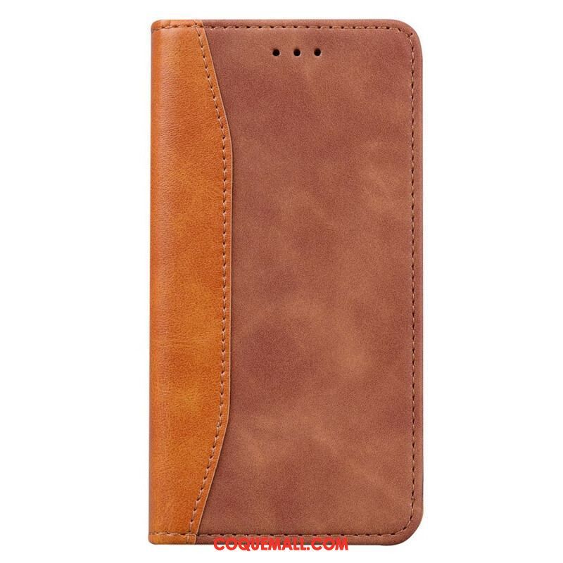 Flip Cover iPhone 13 Pro Effet Cuir Business Bicolore