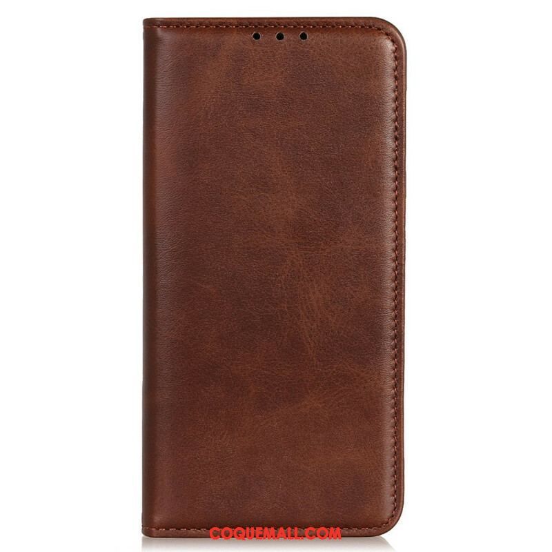 Flip Cover iPhone 13 Pro Max Cuir Litchi Fendu