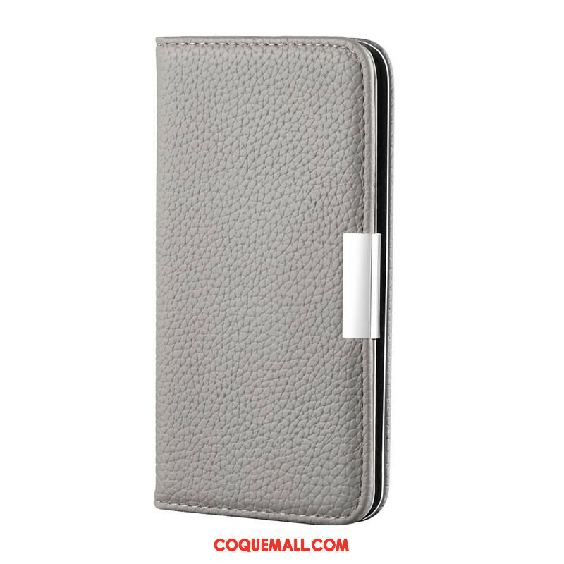 Flip Cover iPhone 13 Pro Max Simili Cuir Litchi Ultra Chic