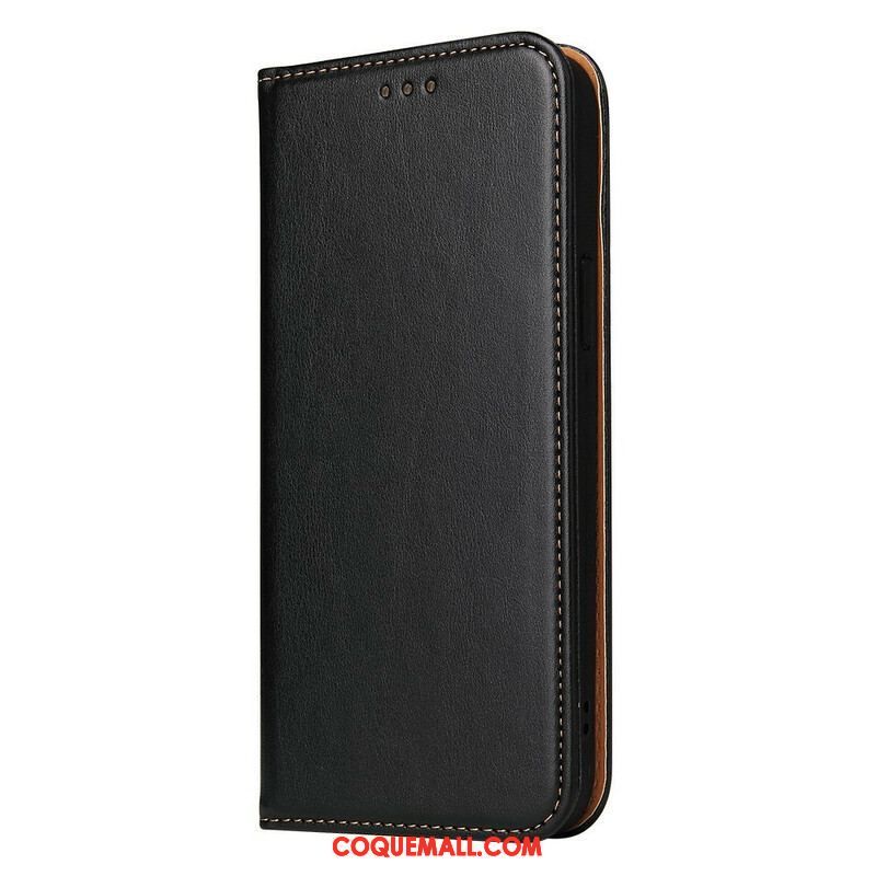 Flip Cover iPhone 13 Pro Simili Cuir Sobriété