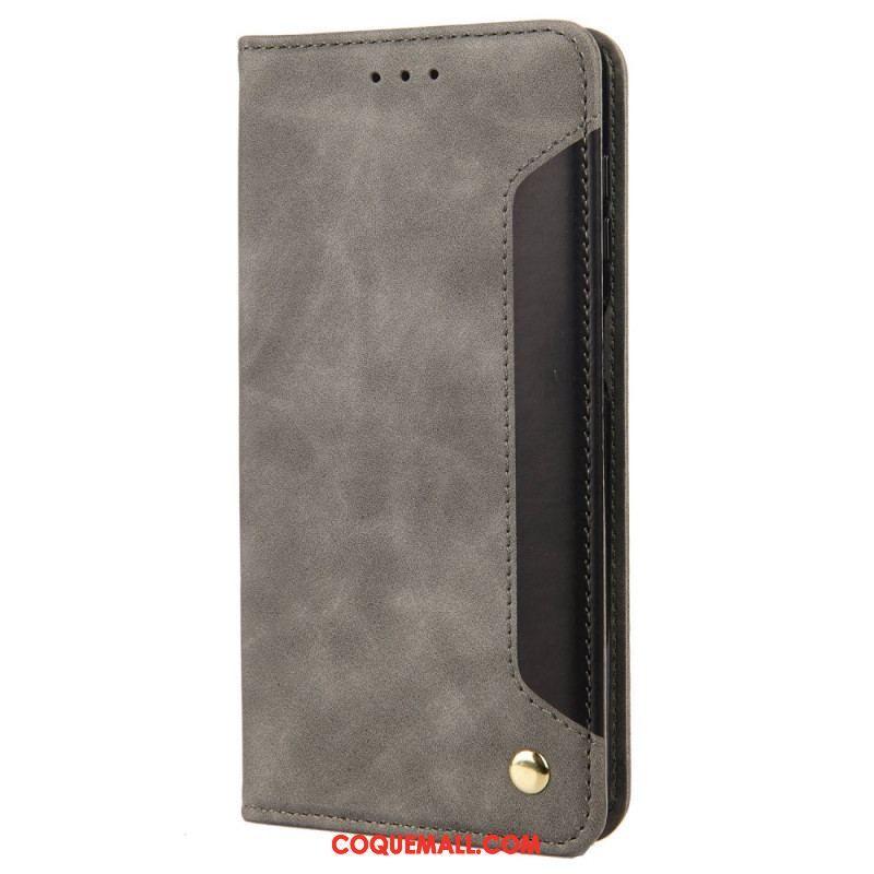 Flip Cover iPhone 14 Bicolore avec Rivet