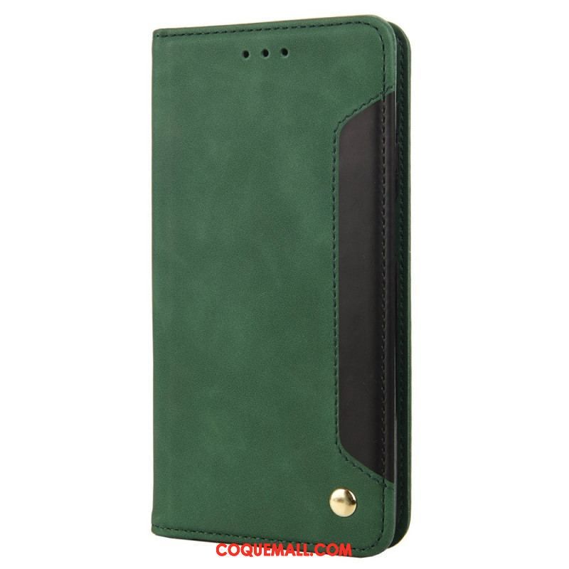 Flip Cover iPhone 14 Bicolore avec Rivet