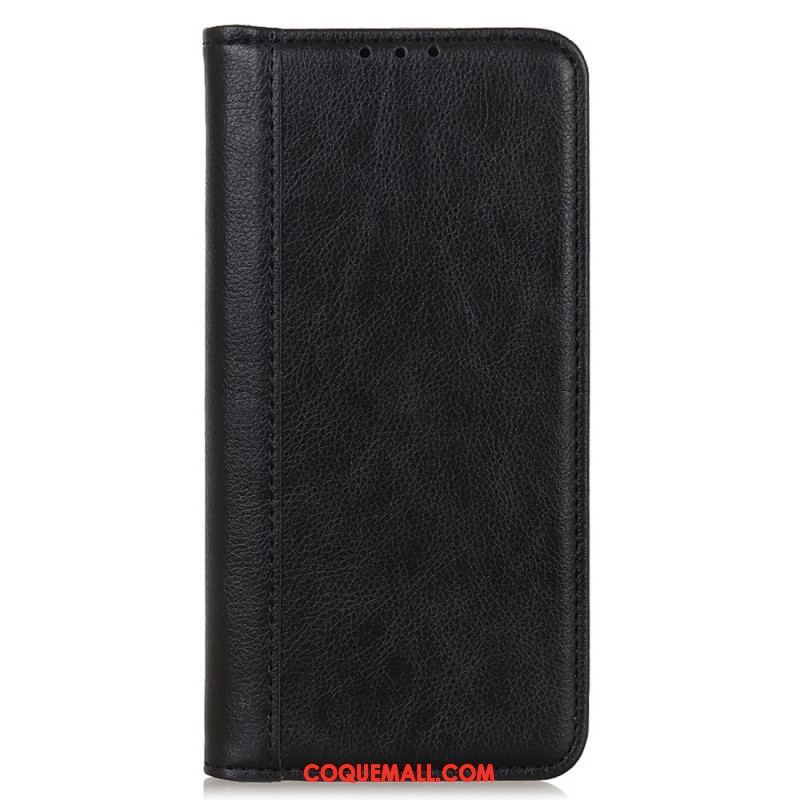 Flip Cover iPhone 14 Cuir Fendu Stylé