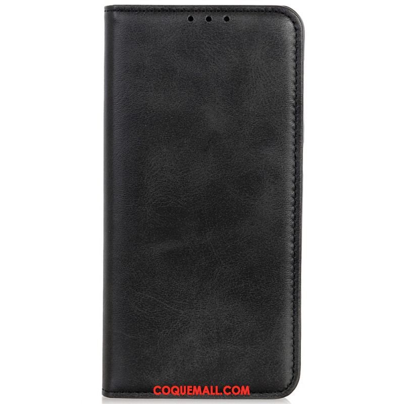 Flip Cover iPhone 14 Cuir Fendu Élégance